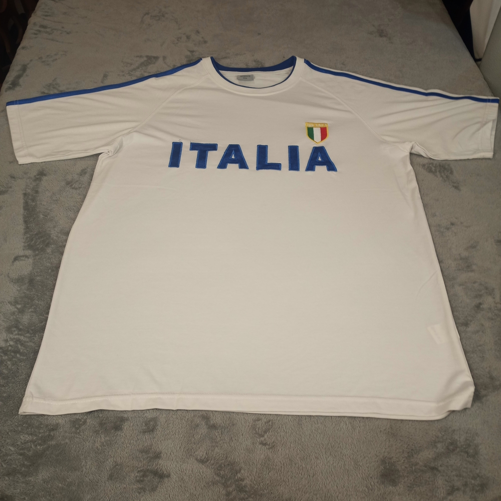 Vintage Italia White and Blue Men's Shirt Size XL Embroidered